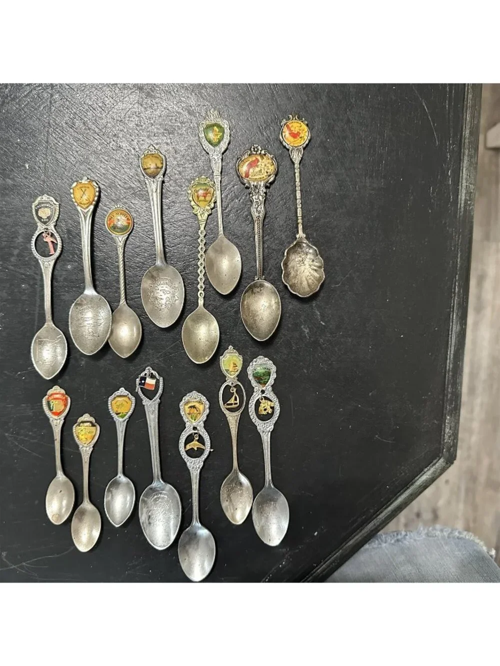 15 PIECE LOT VINTAGE COLLECTIBLE SOUVENIR SPOON USA STATES Japan